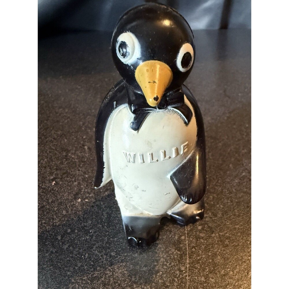 Vintage 50’s Kool Cigarettes Willie Penguin Plastic Salt Shaker Retro Kitschy